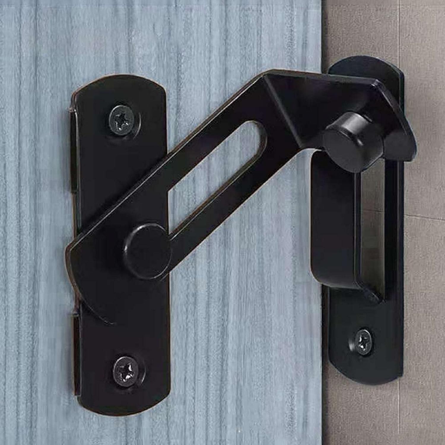 Barn Door Lock, 90 Degree Right Angle Door Latch Stainless Steel Door Lock Right Angle Lock Flip Door Lock Curved Door Buckle with Screws for Doors and Windows 10PCS