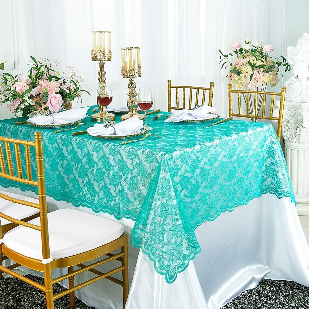 54 in x 108 in Lace Table Overlays, Lace Tablecloths