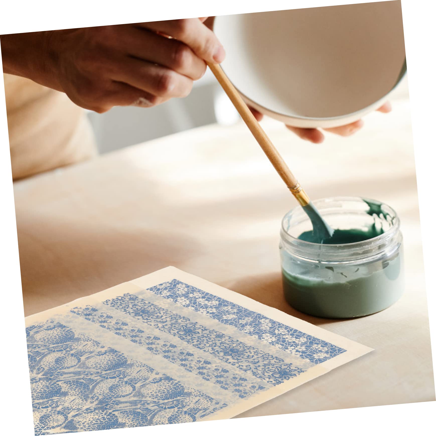 STOBOK 12feuilles Papier De Transfert Chinoise pour Décalcomanie Artisanale Papier De Décoration Résistant Aux Hautes Températures pour