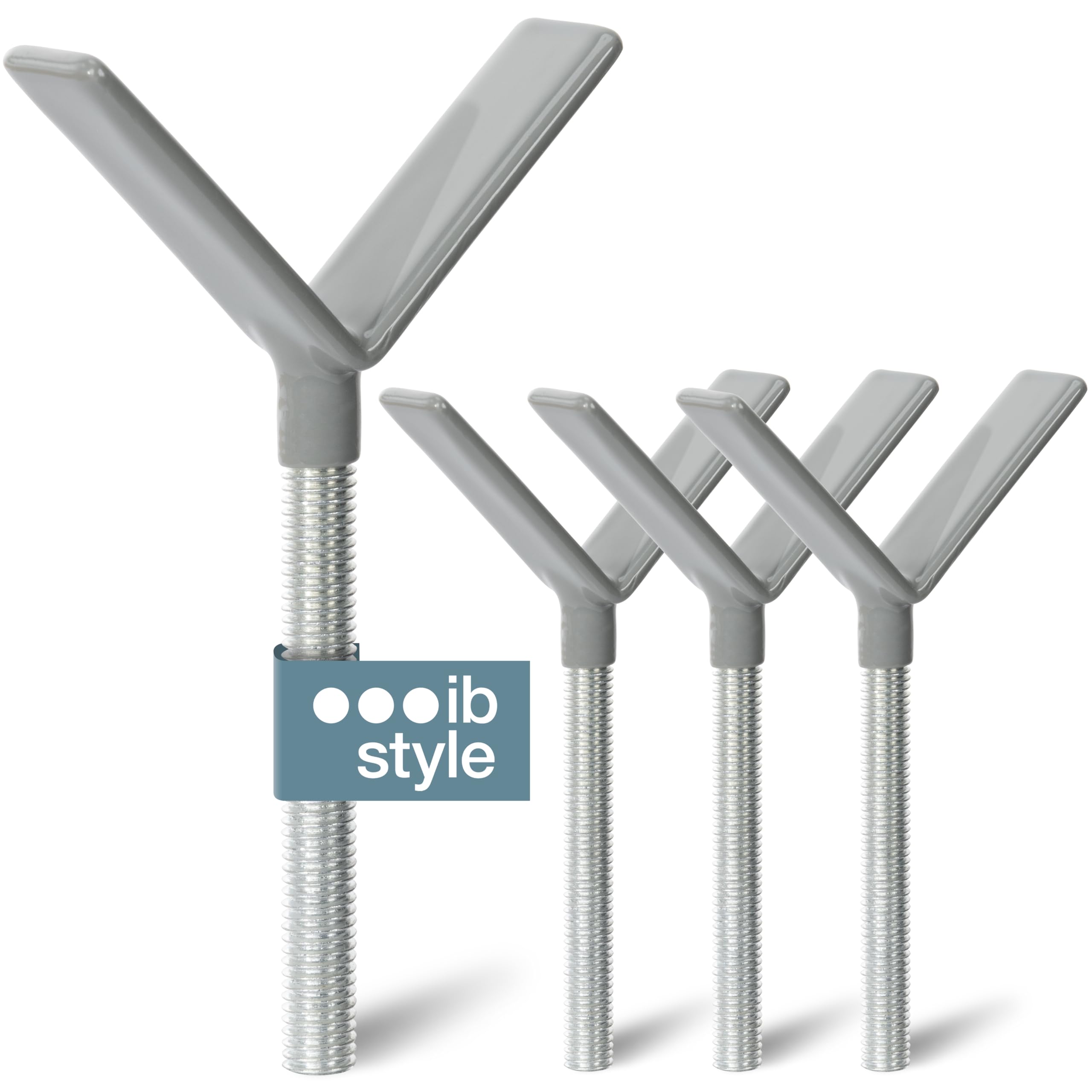 ib style Spindel für Türschutzgitter – Zubehör für Treppenschutzgitter, M10 Y-Adapter aus Metall für Treppengeländer, 4 Stück