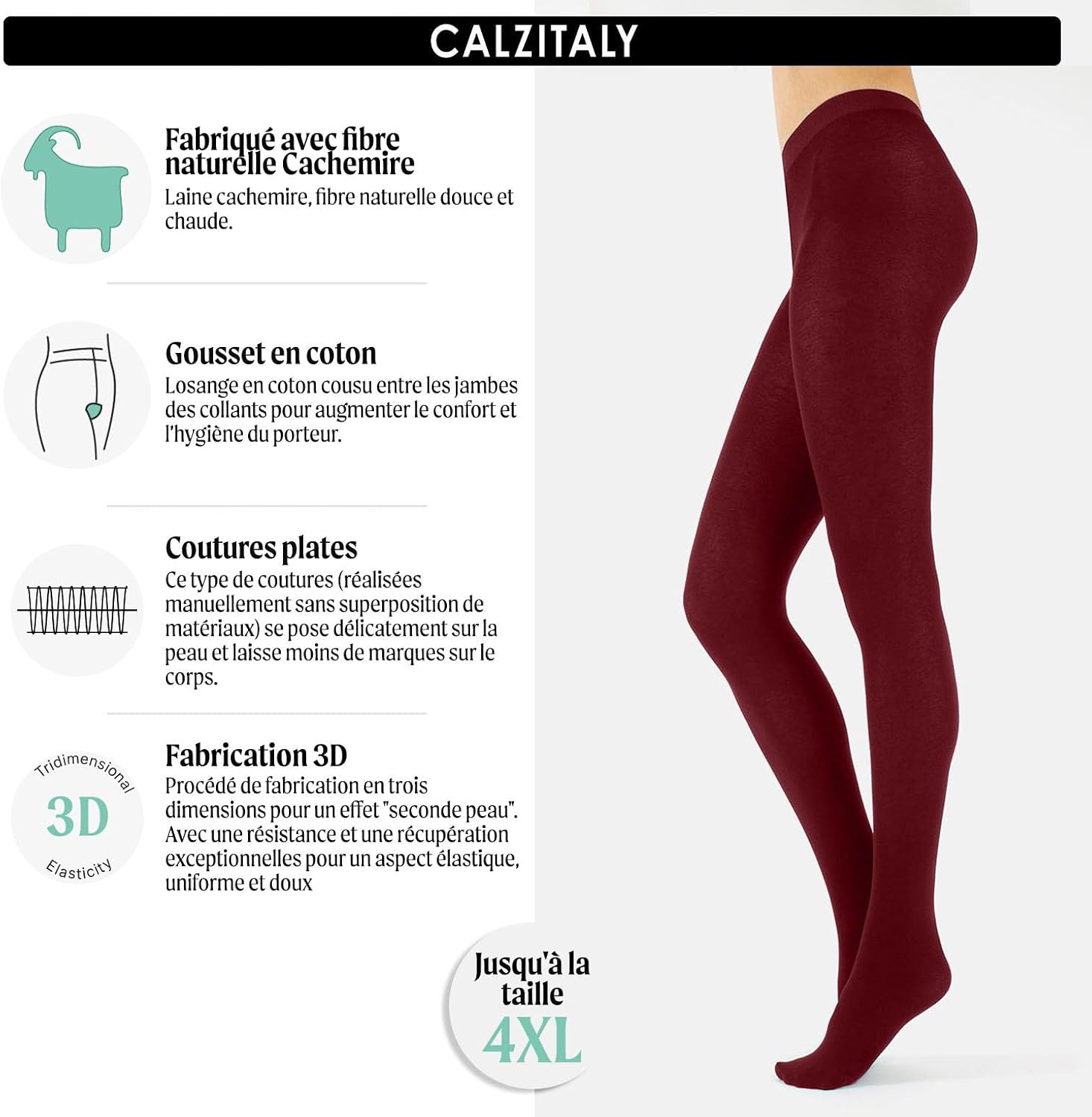 Collants Résille Calzitaly Made In Italy - Effet Vintage Pointes Nues