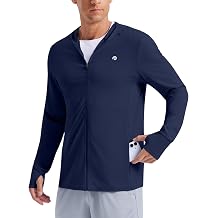 PINSPARK Mens UPF50+ Full Zip Outdoor Hoodies Lightweight Sun Protection Long Sleeve Jacket for Fishing Hiking with Pockets