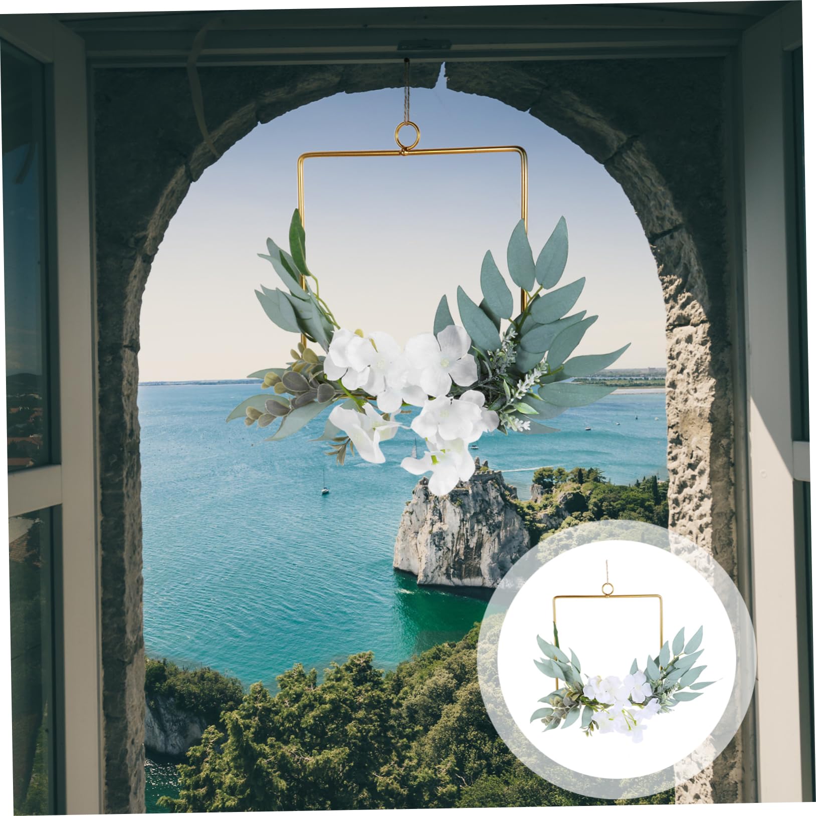 Abaodam 2 Stücke Girlande Dekoration Für Hochzeit Dekorative Kranz Hochzeit Party Hängen Girlande Hintergrund Hängen Blatt Decor