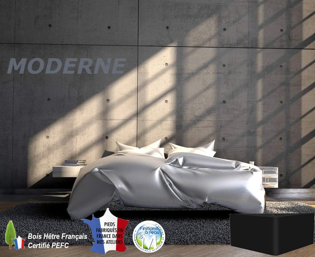 MARGOT 3700527848372 Set of 4 Modern Corner Bed Bases, Black, Height 11 cm