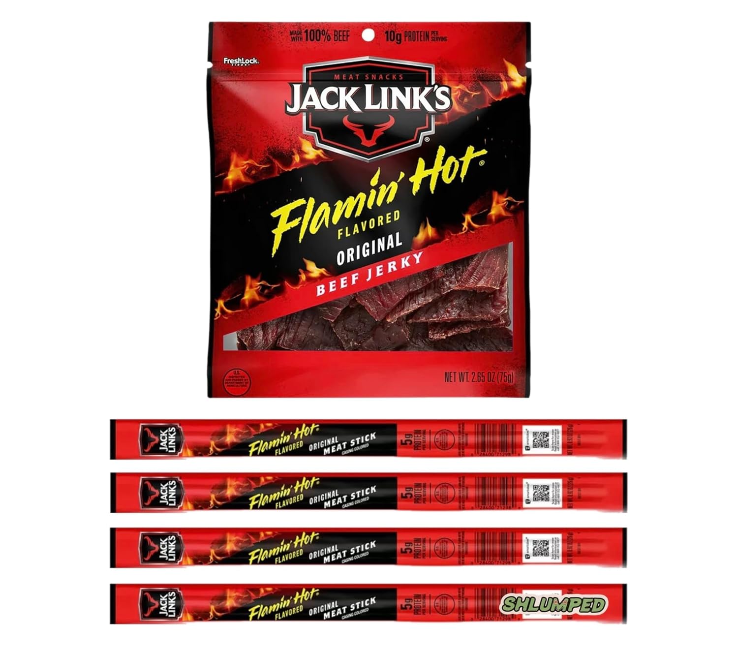 Jack Links Spicy Sweet Chili, flamin hot Doritos Beef Jerky
