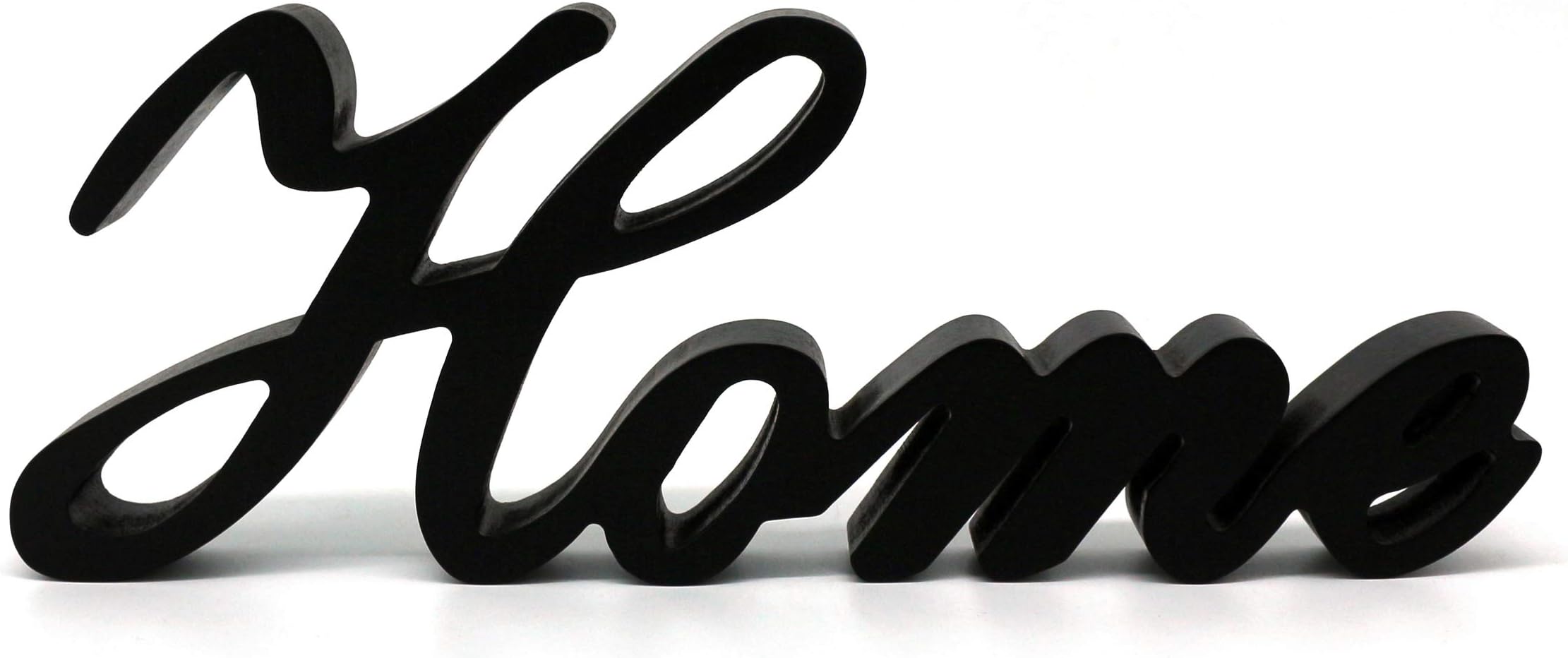 CVHOMEDECO. Matt Black Wooden Words Sign Free Standing Home Desk/Table/Shelf/Home Wall/Office Decoration Art, 11.75 x 4.25 x 1 Inch