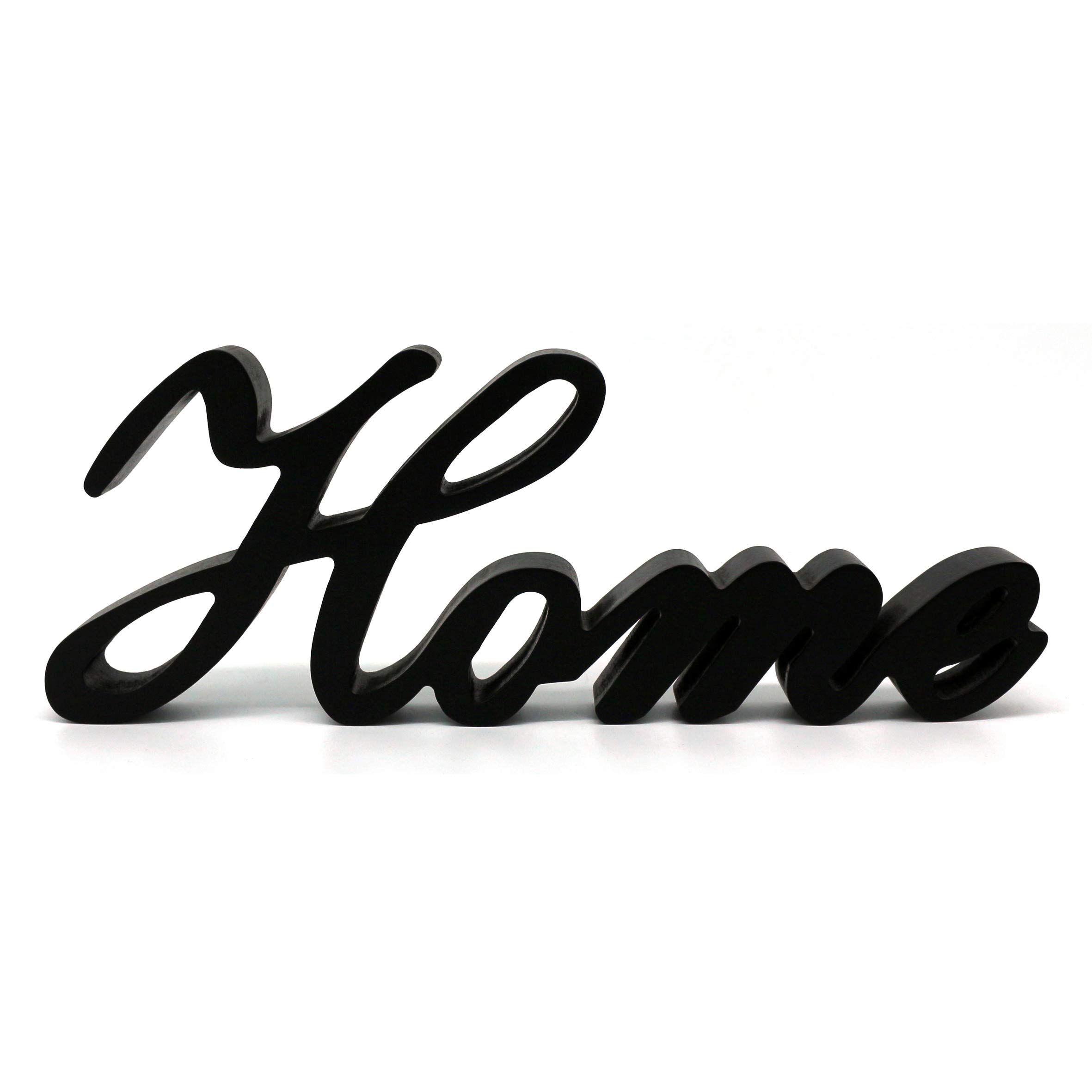 CVHOMEDECO. Matt Black Wooden Words Sign Free Standing Home Desk/Table/Shelf/Home Wall/Office Decoration Art, 11.75 x 4.25 x 1 Inch
