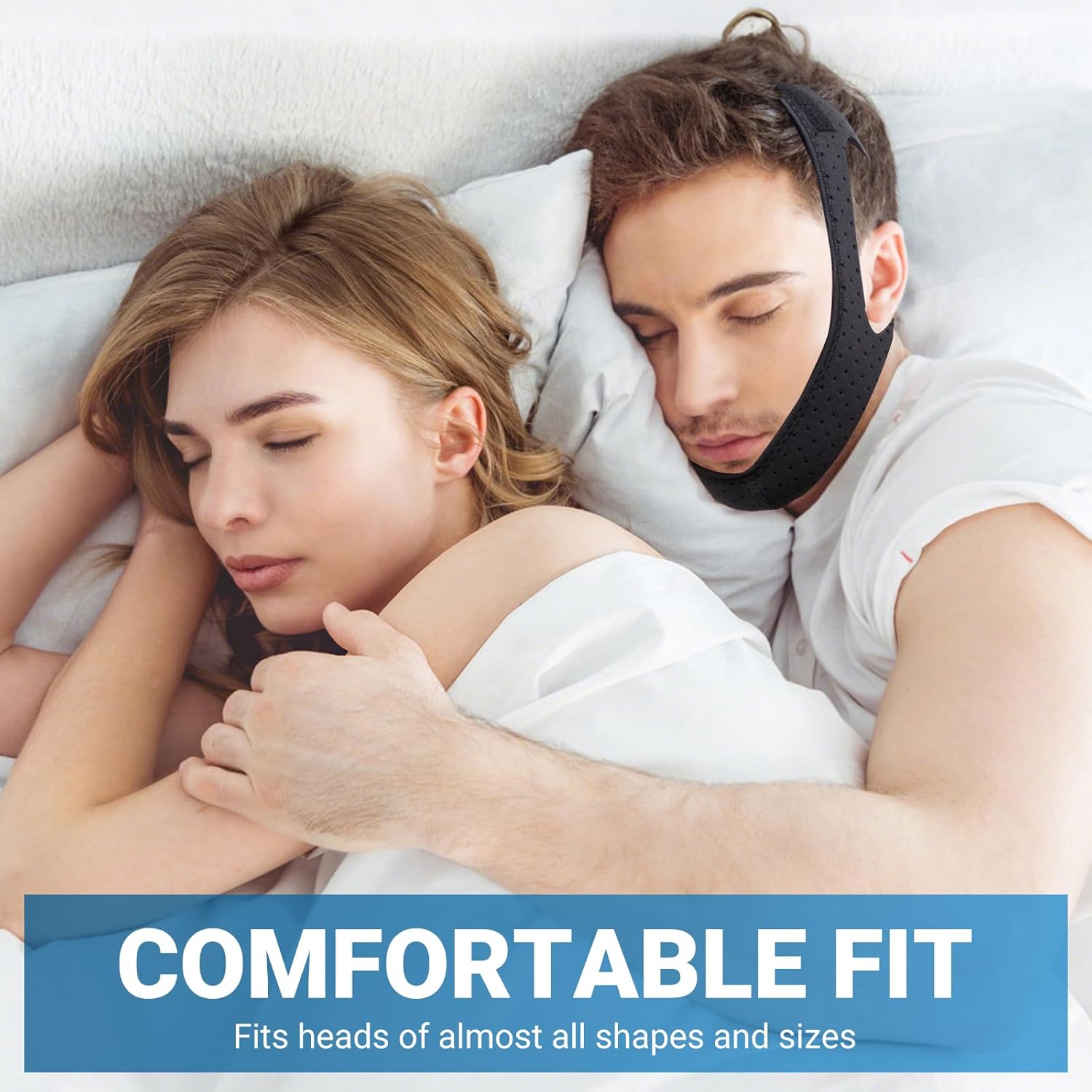 Chin Strap for Sleeping Comfortable Stop Snoring Solution, Anti Snoring Chin Strap with 4-Side Adjustment,Anti Snoring Devices Breathable and Durable,Snore Stopper for CPAP Users,M,Black - Image 6
