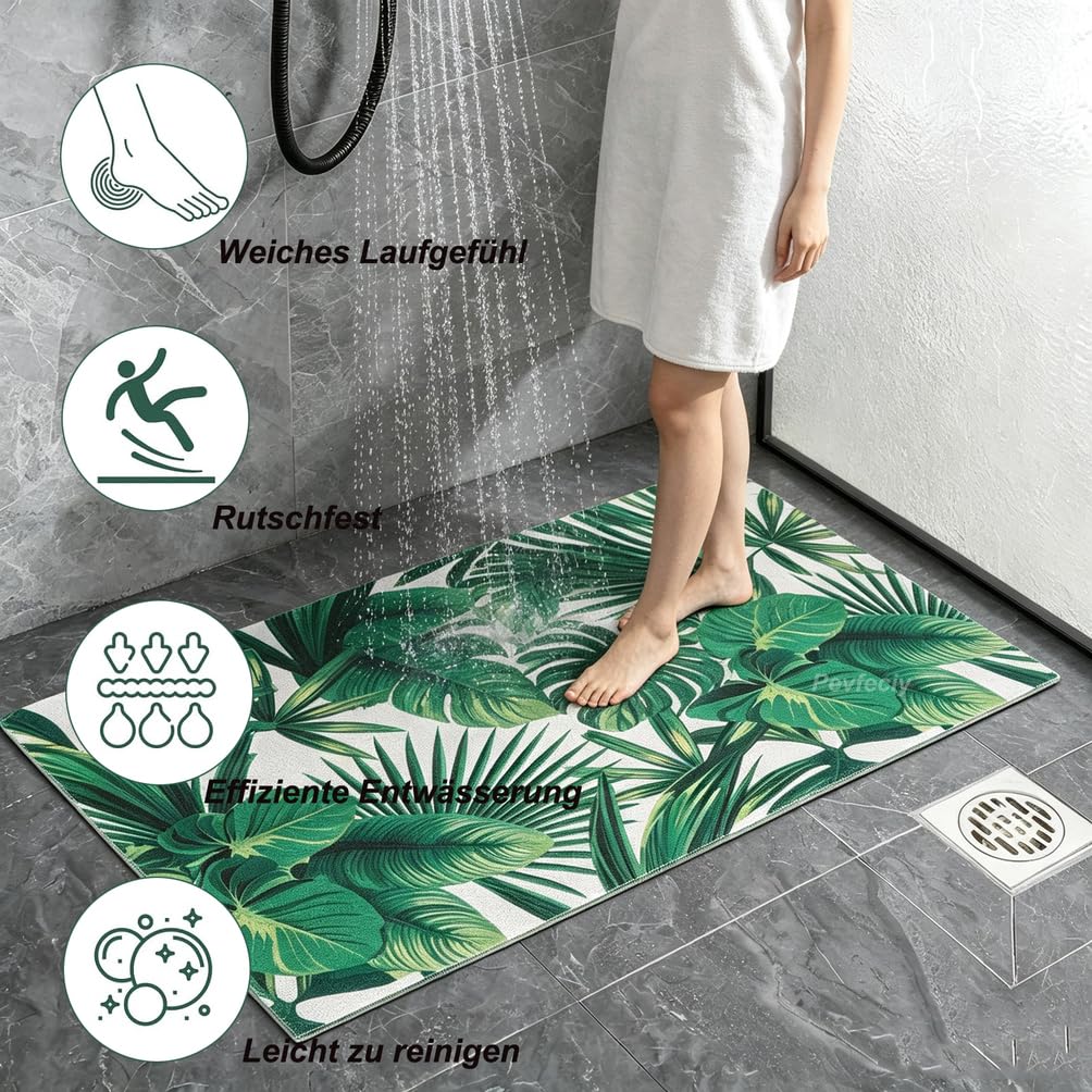 Badematte rutschfest 80X80 cm Duschmatte rutschfest PVC Luffa Material Weich Komfort ohne Saugnäpfe mit Ablaufloch Duschteppich für Badezimmer Duschkabine