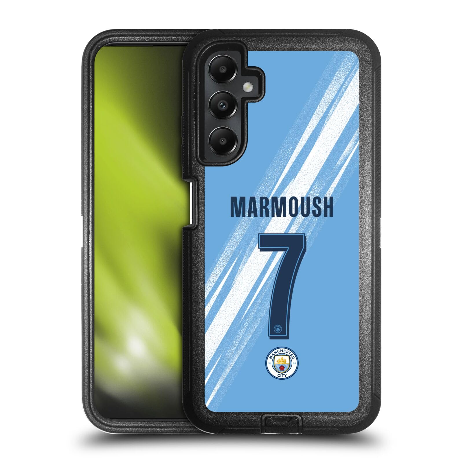 Head Case Designs Officially Licensed Manchester City Man City FC Omar Marmoush 2025/26 Players Home Kit Ultra-Armoured Shockproof Case [Military Grade Protection] Compatible With Samsung Galaxy A05s