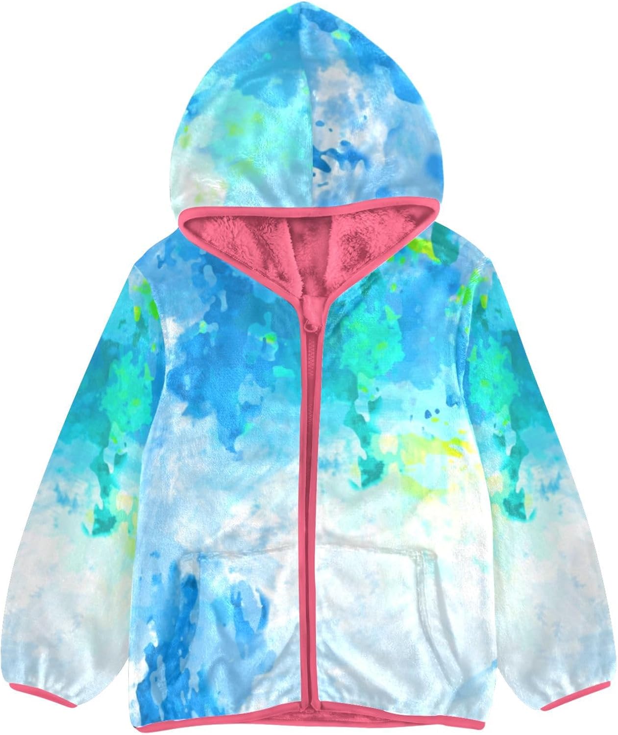 GuoChe Messy Colors Blue Girls Sherpa Lined
