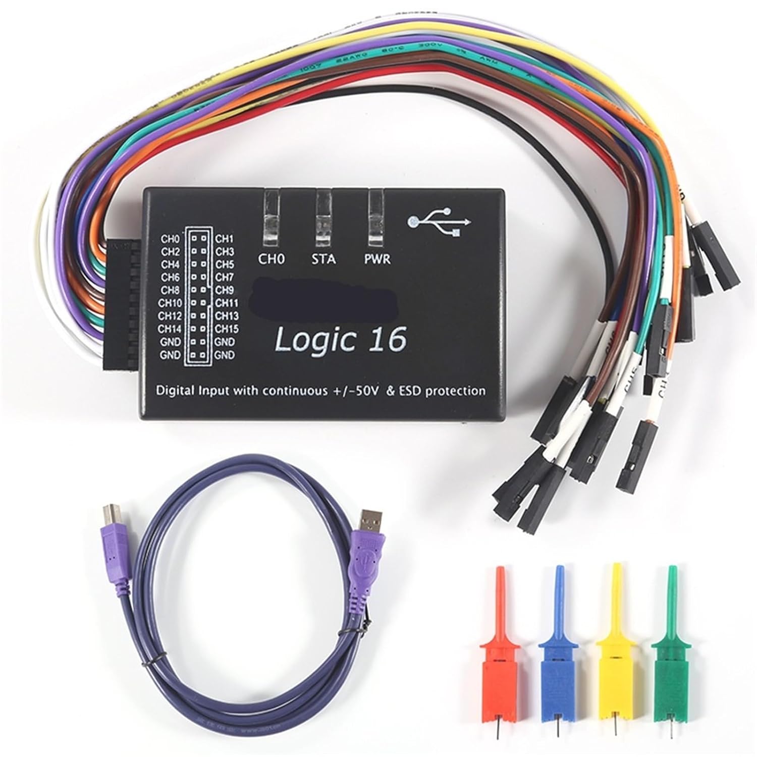 1pc Logic USB Logic Analyzer for Sample Rate 100M 16 Channels Instruments