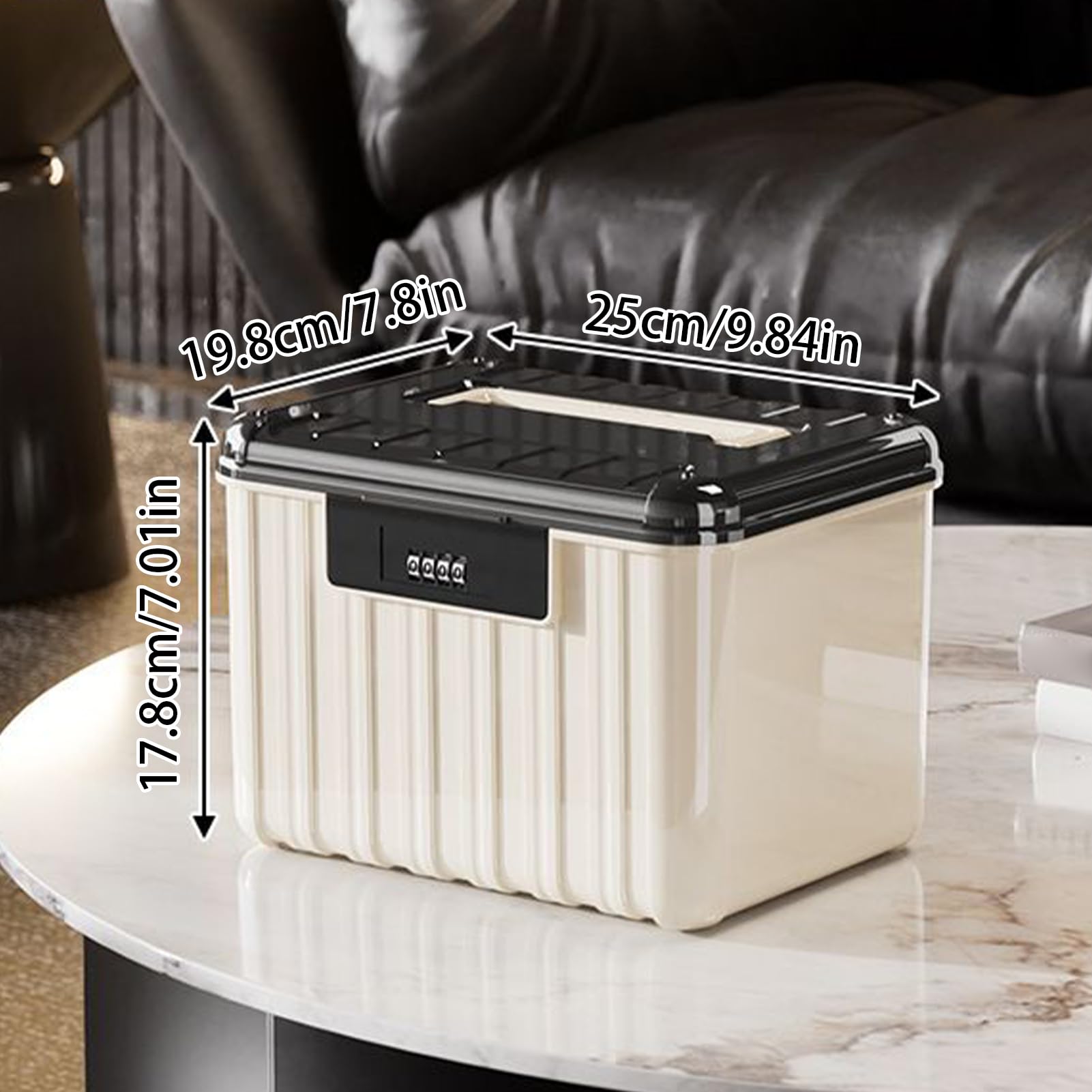 Lockable Storage Box - 4-Digit Combination Safe Organizer, Hunting Gear Container Secure Bin for Tools Documents Keys Money | Outdoor Deck Dorm College Patio Office Home Storage Solution