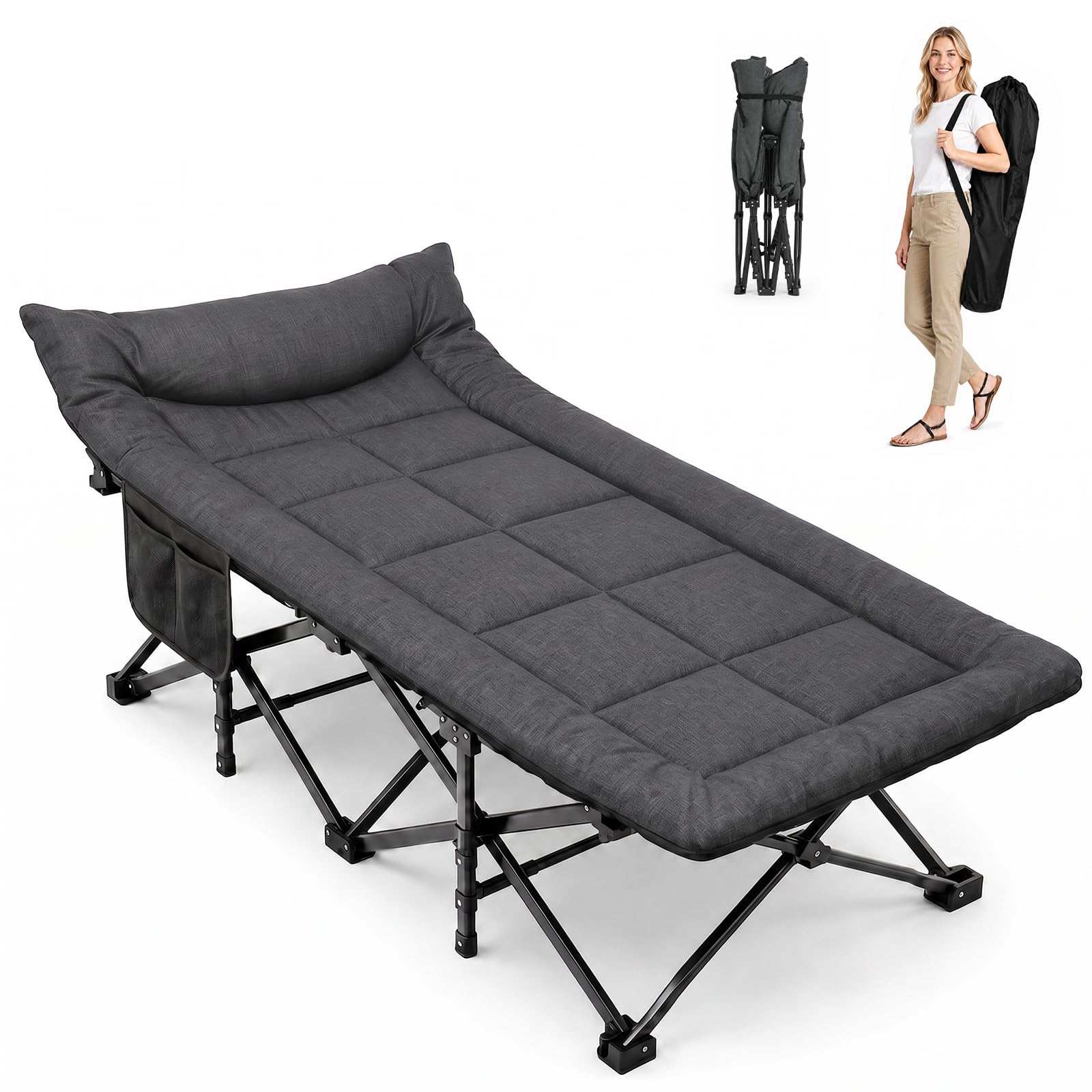ARAER Camping Cot with Mattress