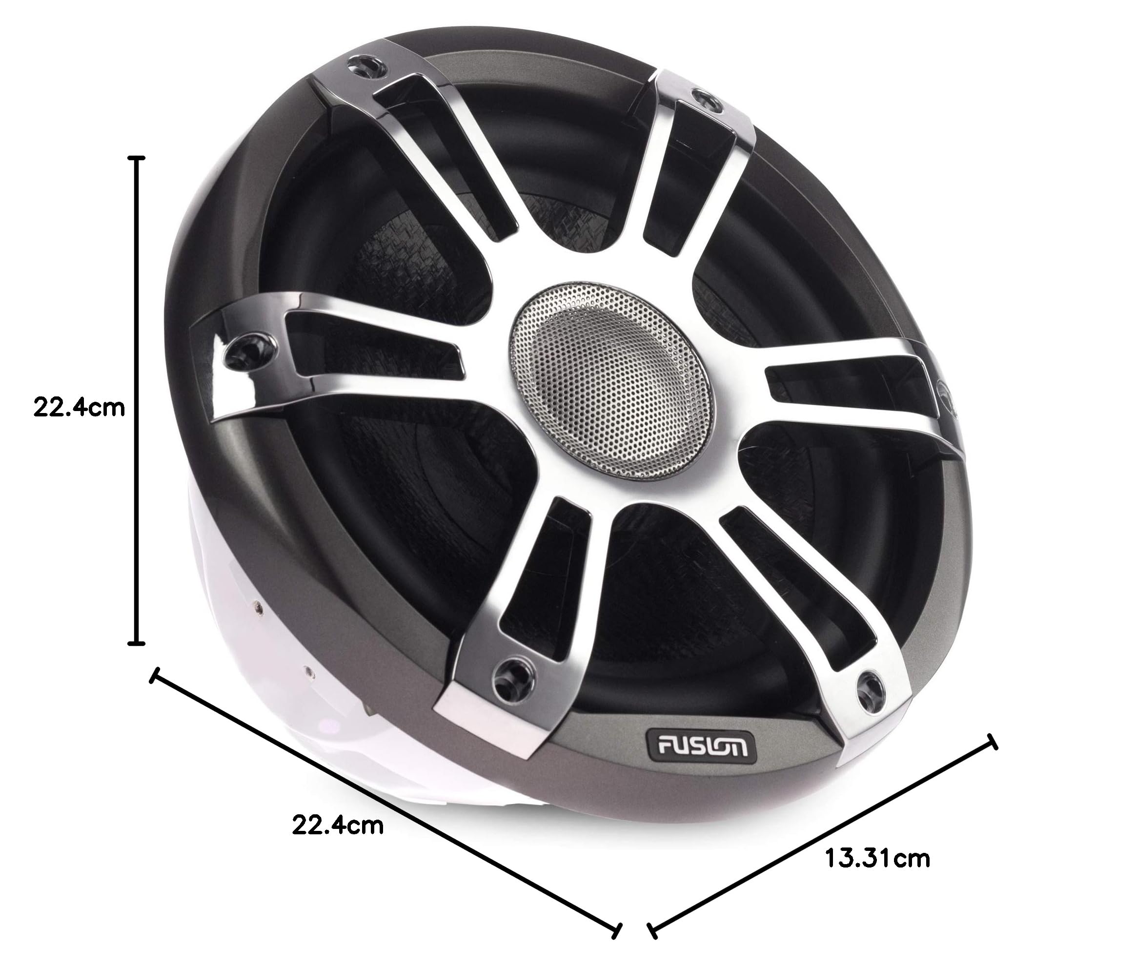 FUSION Signature Serie 3 Lautsprecher Lautsprechergröße 8,8 Zoll, LED-Beleuchtung Ja, CRGBW, Farbe Chrom/Grau