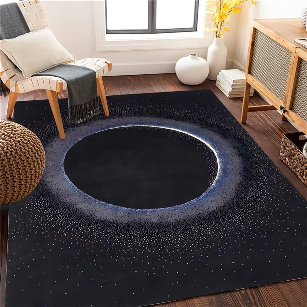 Tapis chambre bébé bleu moderne 70x140 cm pour fille et garçon