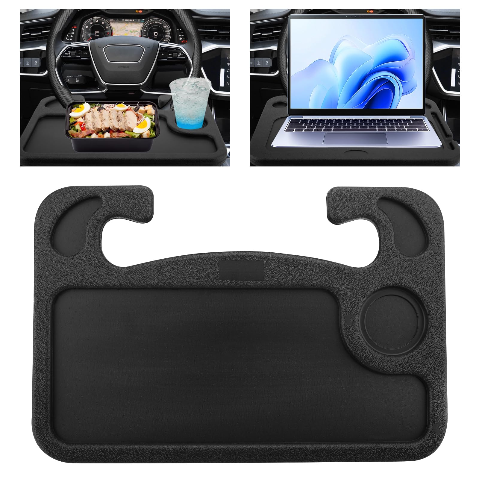 Vassoio Multiuso Per Volante Auto - Tavolo Da Pranzo E Scrivania Portatile In ABS Per Mangiare E Lavorare In Auto (Rosa) - 4