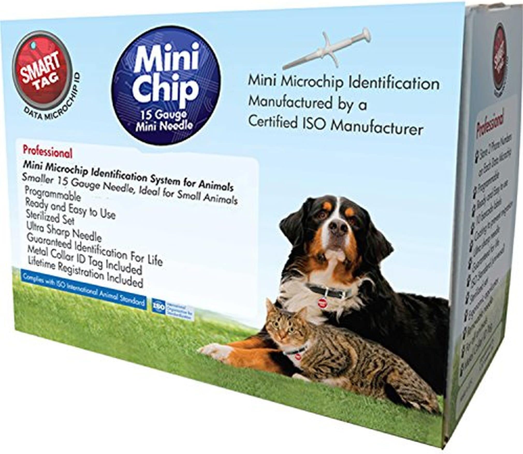 ISO Microchip Box with Identification Tag for Pets, Mini