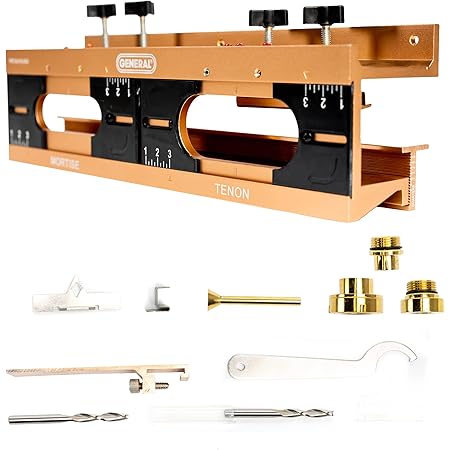 General Tools Mortise and Tenon Jig #870 - Drill Template Set with Hollow Chisel Bit Attachment