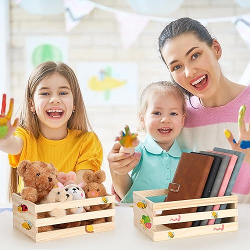 Miniatura 6 de 6 cajas de madera pequeñas de 9.5 pulgadas para almacenamiento de Halloween, caja de madera sin terminar, caja de almacenamiento decorativa a