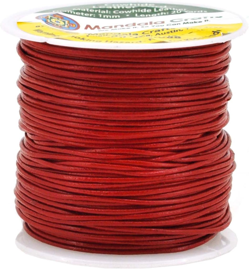 1mm Red Leather Cord