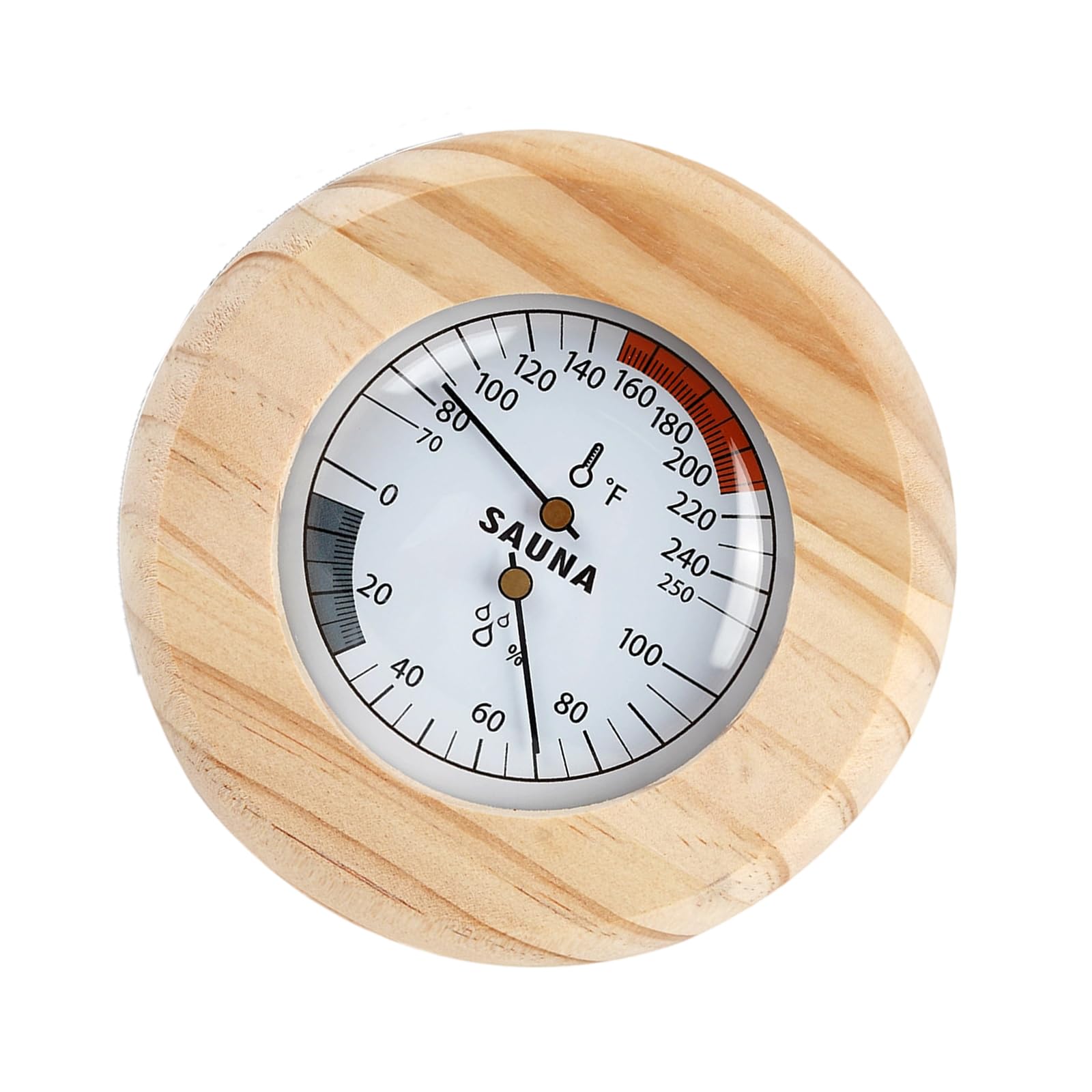 Wooden Sauna Humidity Gauge Analog Wall Display, Mechanical Temperature Hygrometer for Indoor Sauna and Room Use Analog Wall Gauge Room Climate Meter Wooden Hygrometer Mechanical Temp Humidity