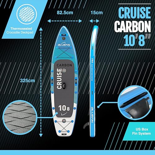 Miniatura 3 de Bluefin Cruise SUP Paquete  Tabla de remo inflable de pie  6 pulgadas de grosor  Remo de fibra de vidrio  Kit de conversión de kayak  Todos los