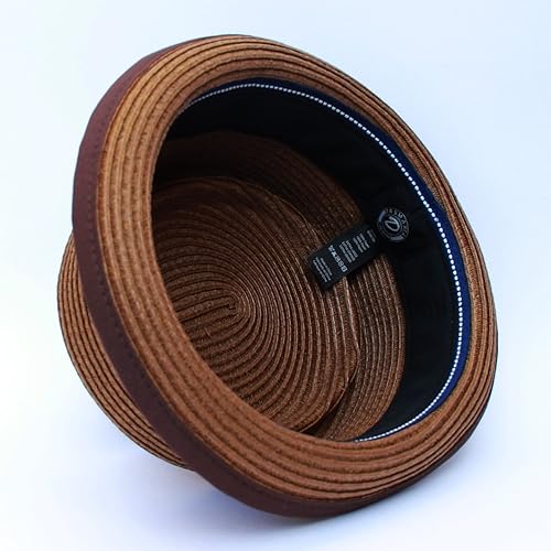 Miniatura 4 de DASMARCA Sombrero de cerdo retro de paja de papel de verano para hombre