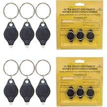 GADGETKING 6 Pack UV Money Checker Polymer Bank Note Scanner LED Detector Light Forged Pen Portable 2 in 1 with Blacklight & White LED Watermark Torch for Paper Notes Keyring Keychain