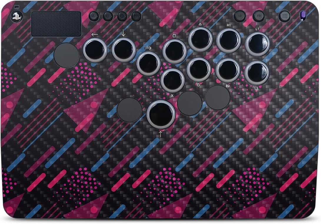 Carbon Fiber Controller Skin Compatible with Victrix Pro KO - Magenta Rain - Premium 3M Vinyl Protective Wrap Decal Cover - Easy to Apply | Crafted in The USA by MightySkins
