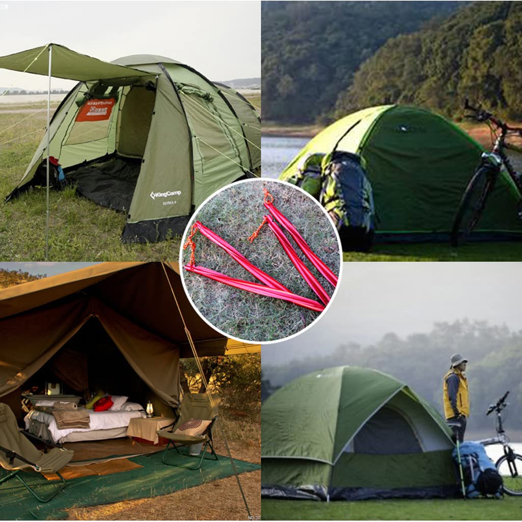 Piquet de tente, clou de tente/piquet de tente avec corde réfléchissante, piquets de tente de camping, alumine anodisée légère et durable, pour le camping en plein air, la plage et le sable - 25 cm