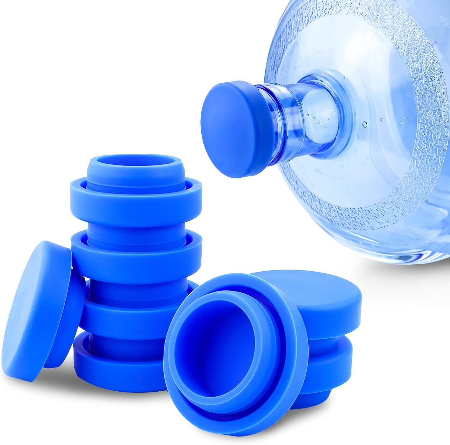 LEEFONE 8 Pack 5 Gallon Water Jug Cap, Reusable Bottle Caps