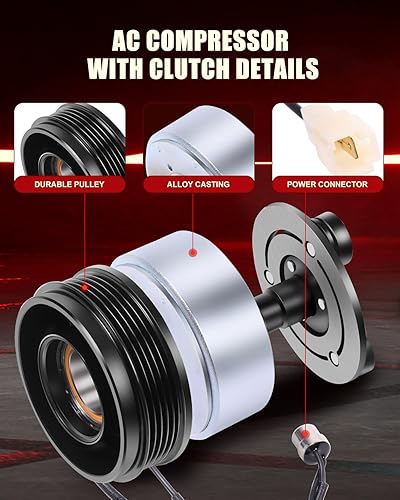 Miniatura 2 de Embrague AC para Mazd-a 3 2004-2009 para Mazd-a 3 2006-2010 para Mazd-a 5, nuevo embrague de compresor de aire acondicionado CO 10759C 6511699