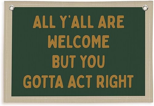 Miniatura 11 de Lacama Decoración retro de pared para dormitorio universitario, pancarta retro para colgar en la pared de la universidad con texto en inglés "All