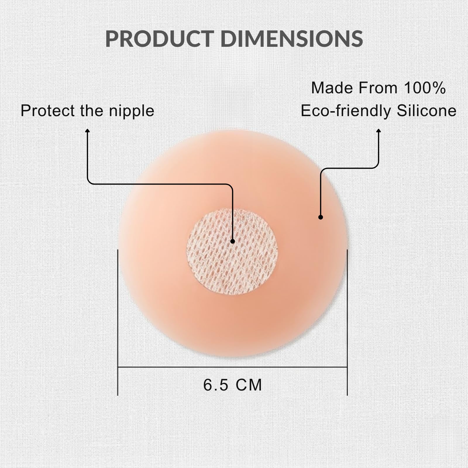 Solitude 6 Pcs Reusable Nipple Covers with Case | Comfortable & Natural Invisible Self Adhesive Washable Silicone Pasties for Women (Skin Color) 1