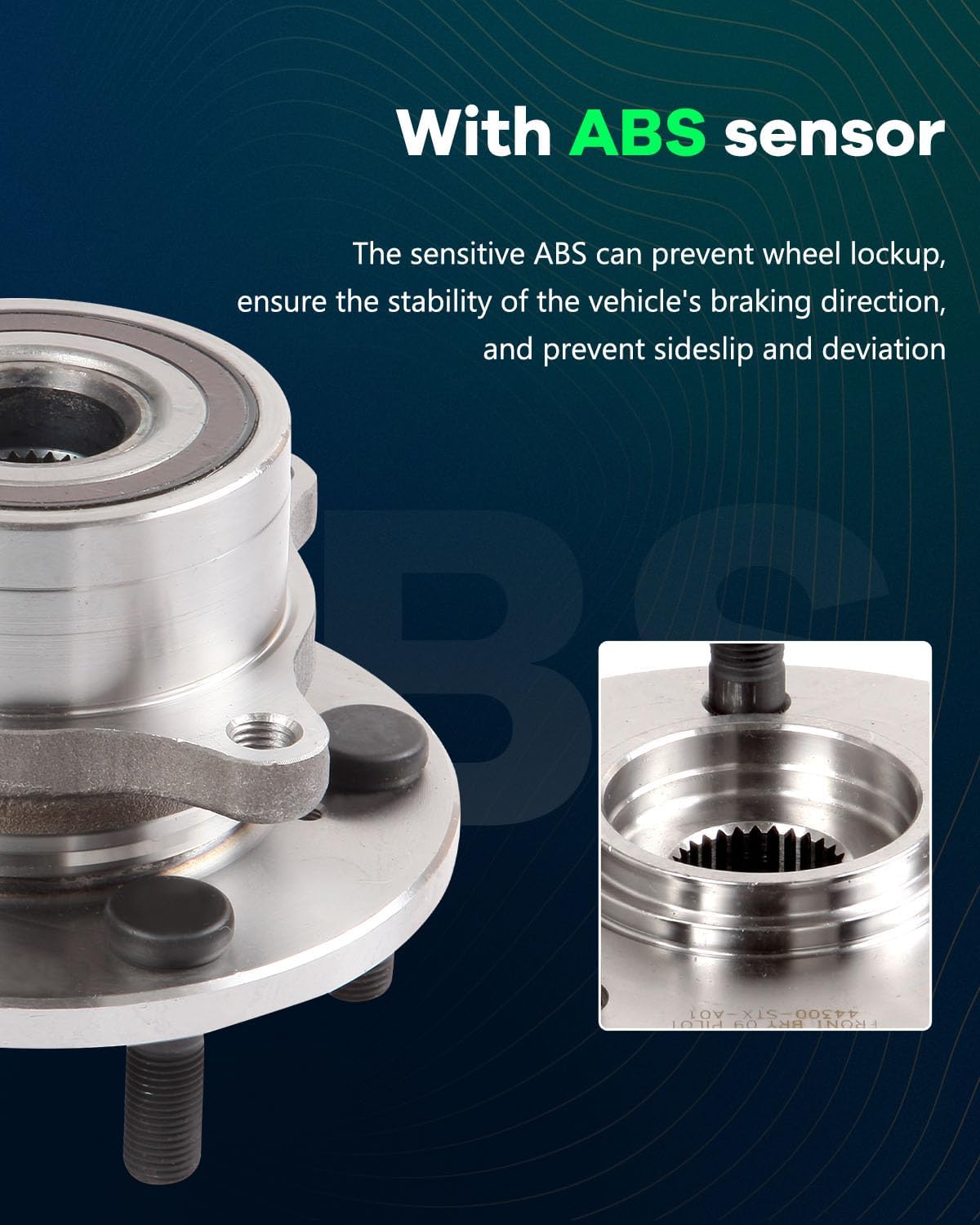 SCITOO 513267 Wheel Bearings and Wheel Hub Set Fits 2007-2011 for Acura MDX Front Hub Bearing with 5 Lugs