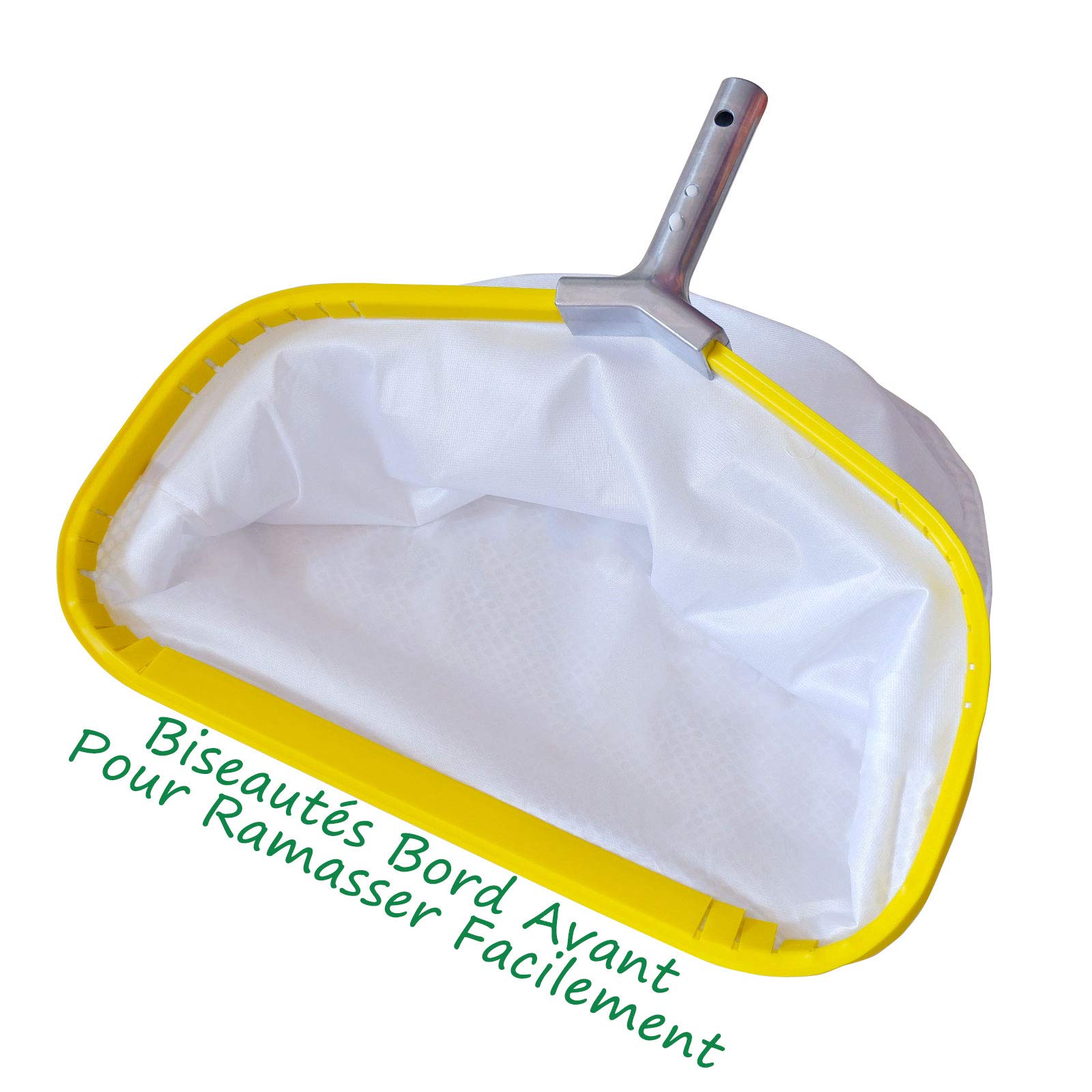Professionnelle Piscine Épuisette, Lourd Fardeau Filet Profond avec Cadre en Aluminium, Robuste Maille Fine Balai pour Nettoyer Bassin Feuilles Pollens Insectes, Pool Skimmer Rake Net