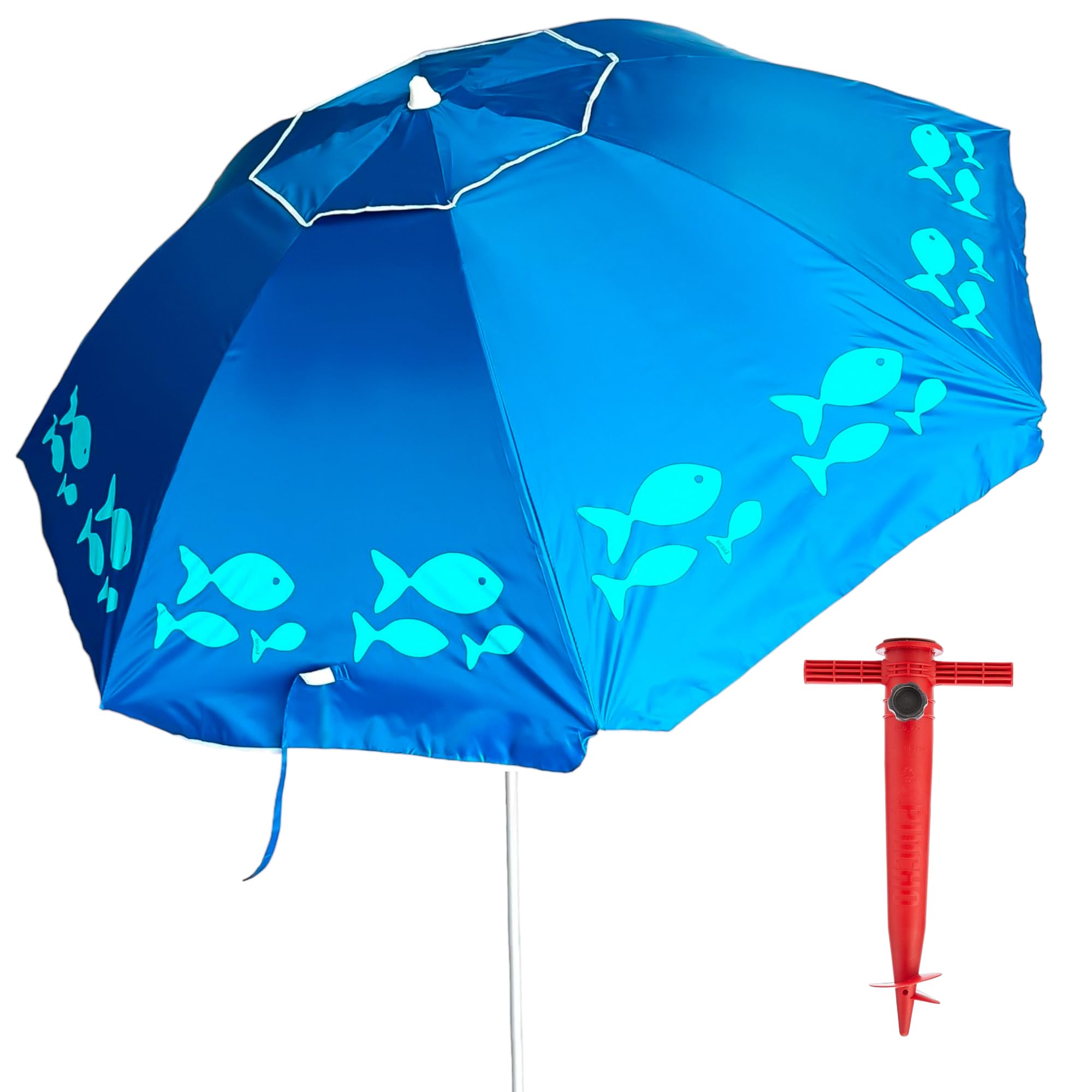 Pincho Ombrellone da spiaggia antivento, 200 cm,grande ombrellone, tetto di ventilazione, protezione UV 50, materiali di qualità, la struttura in alluminio resistente, 8 stecche in fibra di vetro.