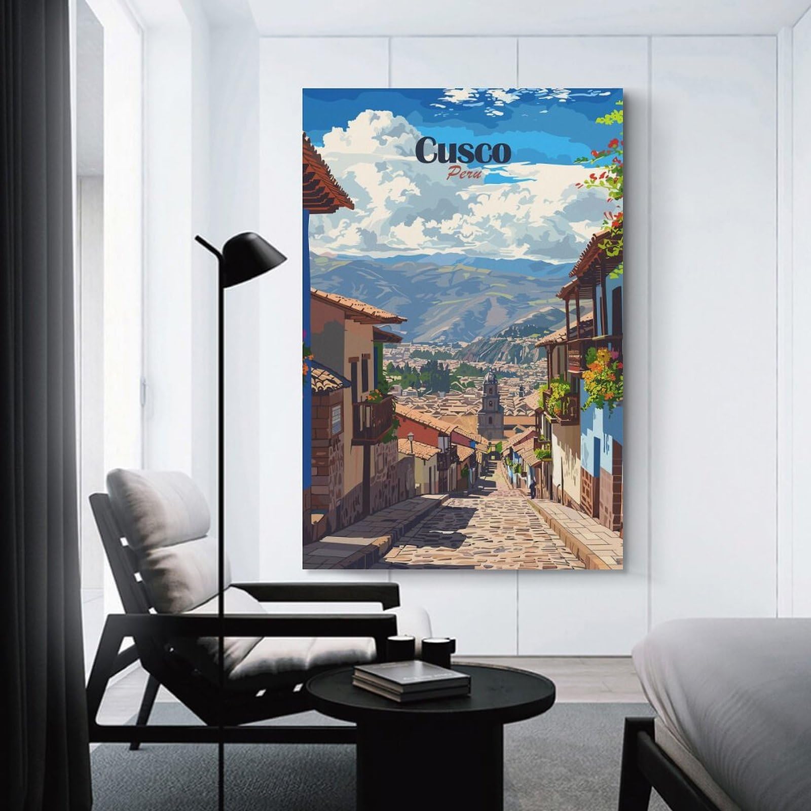 Junmoney Cusco, Peru Travel Room Decor Wall Art, 20x30inch(50x75cm), for Living Room, Lounge Or Sitting Room, A Home Accent with Warm Character
