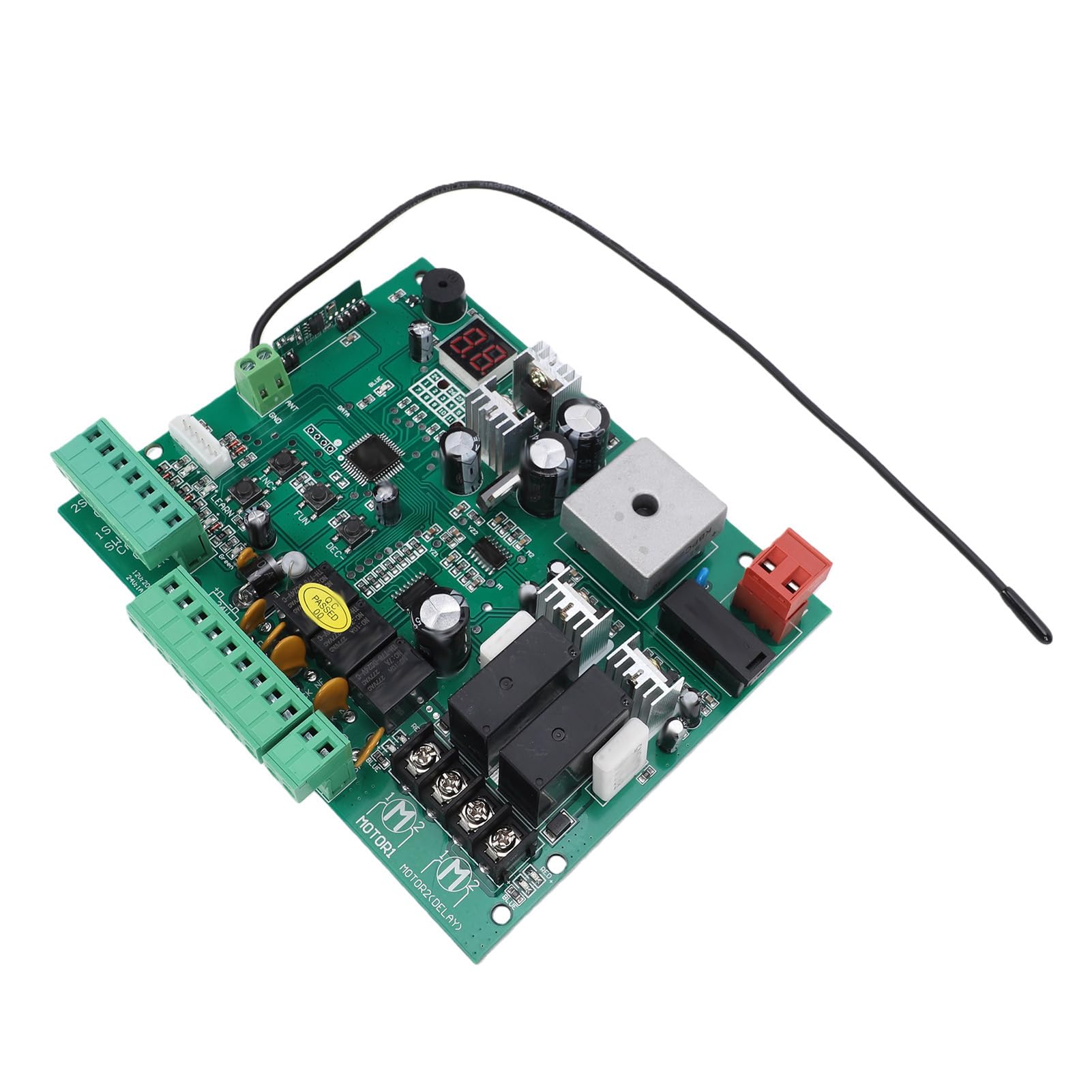 AUNMAS Płyta Sterująca Mechanizmu Otwierania Bramy Skrzydłowej Zamienna Płytka PCB Dwuramienny Sterownik Automatycznej Bramy z 3 Pilotami Menu LED Kod Zmienny dla Dwuramiennych Napędów