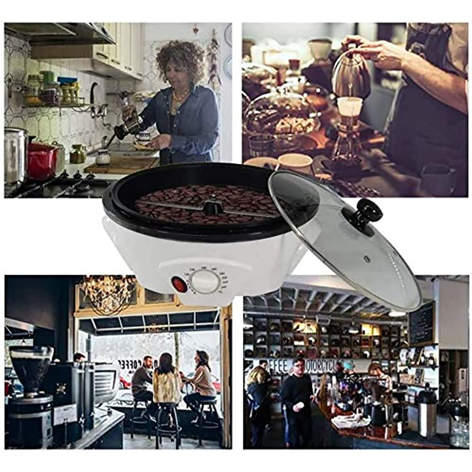 Maszyna do pieczenia ziaren kawy maszyna do pieczenia kawy domowy ekspres do kawy 100-240℃ regulowany do pieczenia kawy, ziaren, orzeszków ziemnych, ziaren, przypraw 1200 W