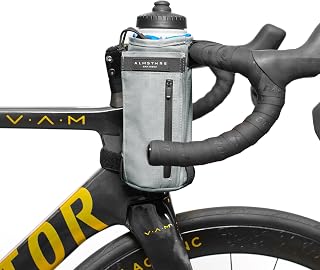 ALMSTHRE Stem Feed Bag - Sterling Silver | 1.6L Adjustable Bicycle Handlebar Bag with Zipper Pocket | Weather-Resistant Ripstop Fabric with Secure Cord | Multi-Use Bag for MTB, E-Bike & Bikepacking