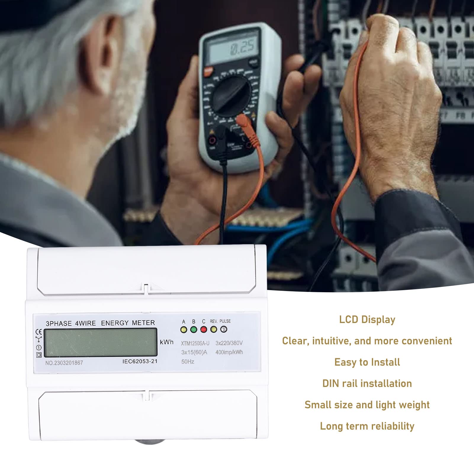 Medidor de Energía Monitor de Energía Pantalla LCD de Diseño