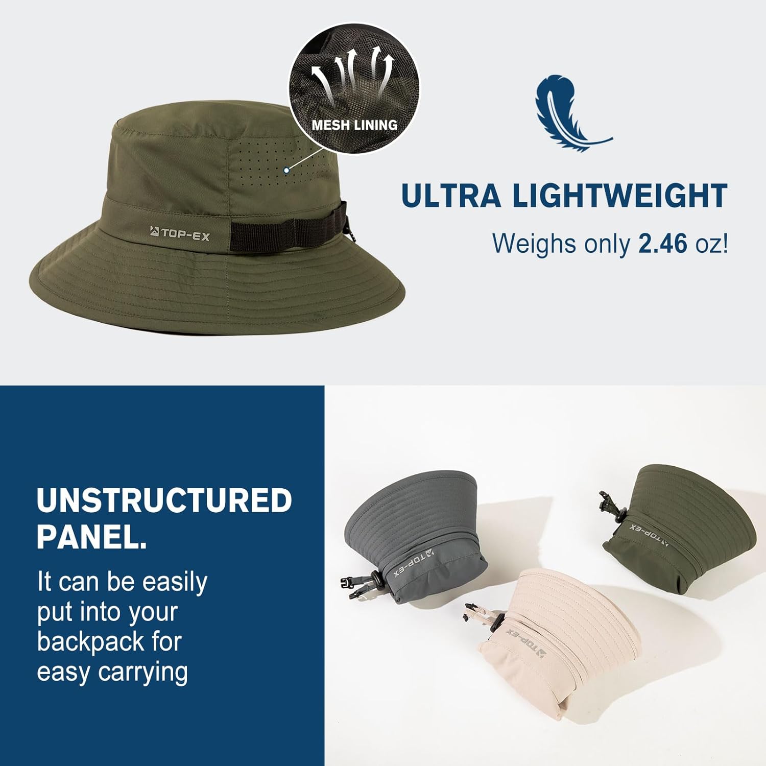 Oversized XL XXL Men's Cooling UPF 50 Sun Hat Lightweight Foldable Wide Brim Bucket Boonie Golf Hiking Fishing - Image 4