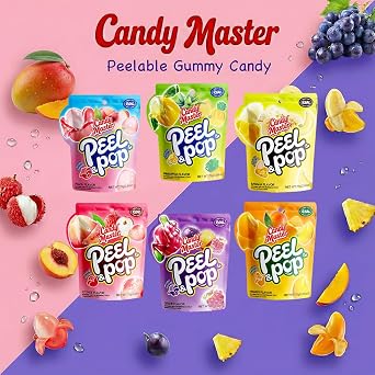 Candy Master Peel & Pop Peelable Gummy (3 Pack, Pinapple)