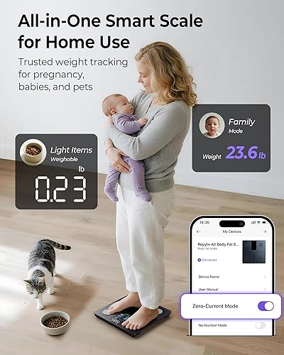 Miniatura 7 de Báscula inteligente Ovutek para peso corporal, báscula digital profesional para el baño con IMC, grasa corporal, masa muscular, la más precisa hasta