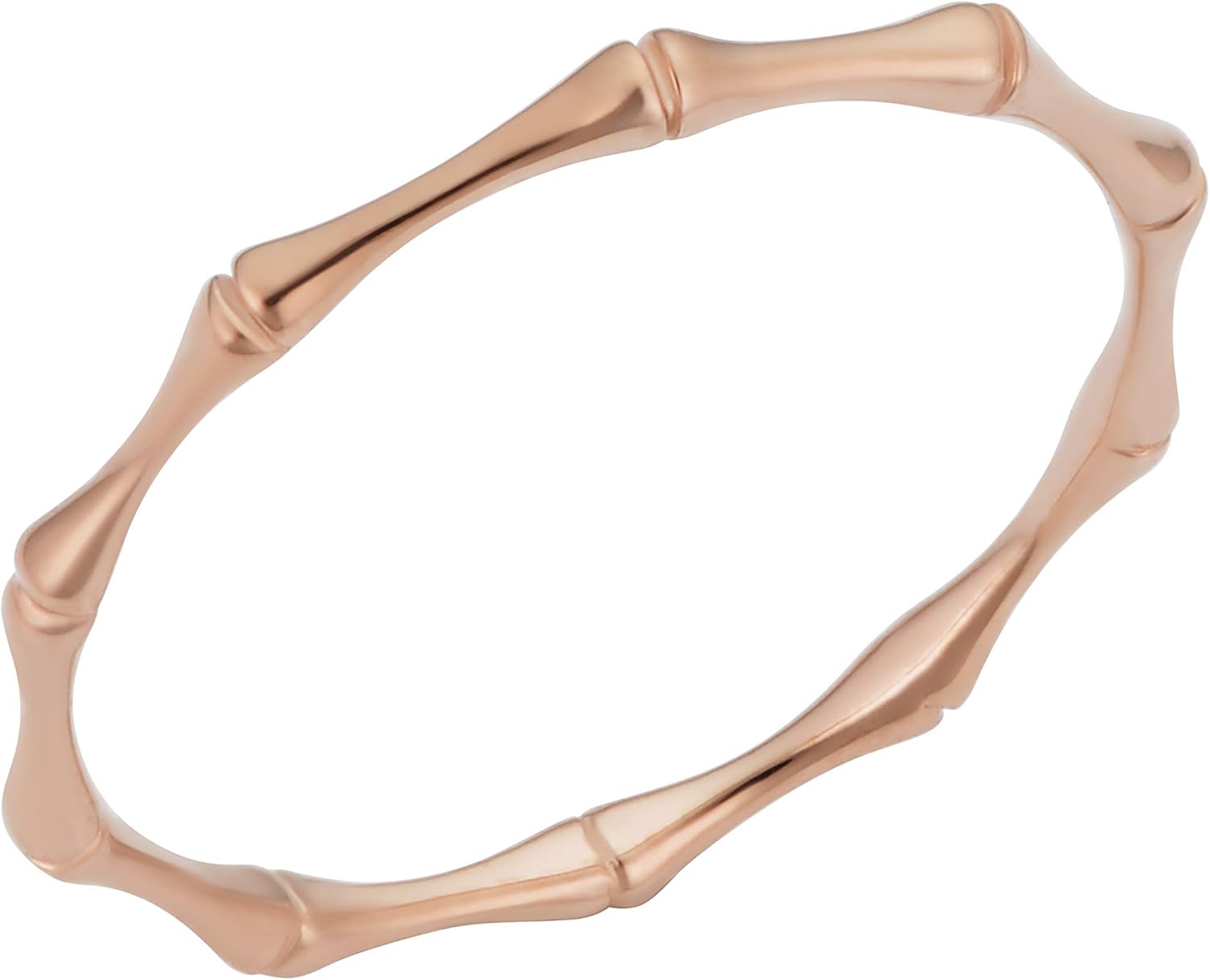 KoolJewelry Women's 14k Yellow White or Rose Gold 1.8 mm Bamboo Ring Minimalist Jewelry, size 4-8