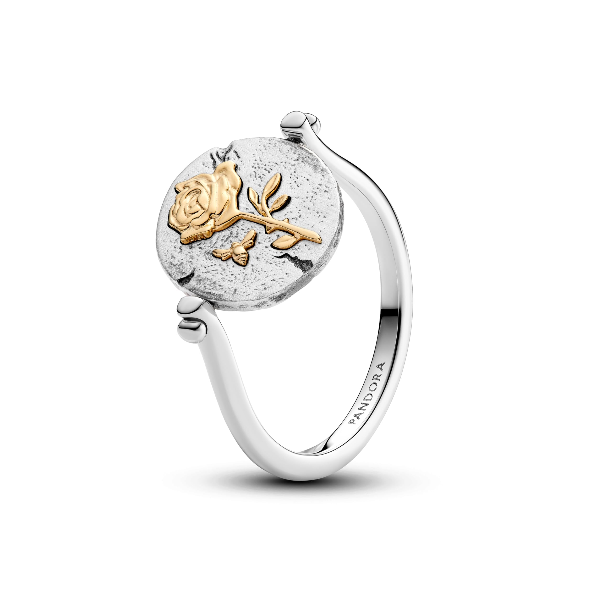 PANDORA Medaillon-Ring für Frauen Rose Zweifarbig 164811C00