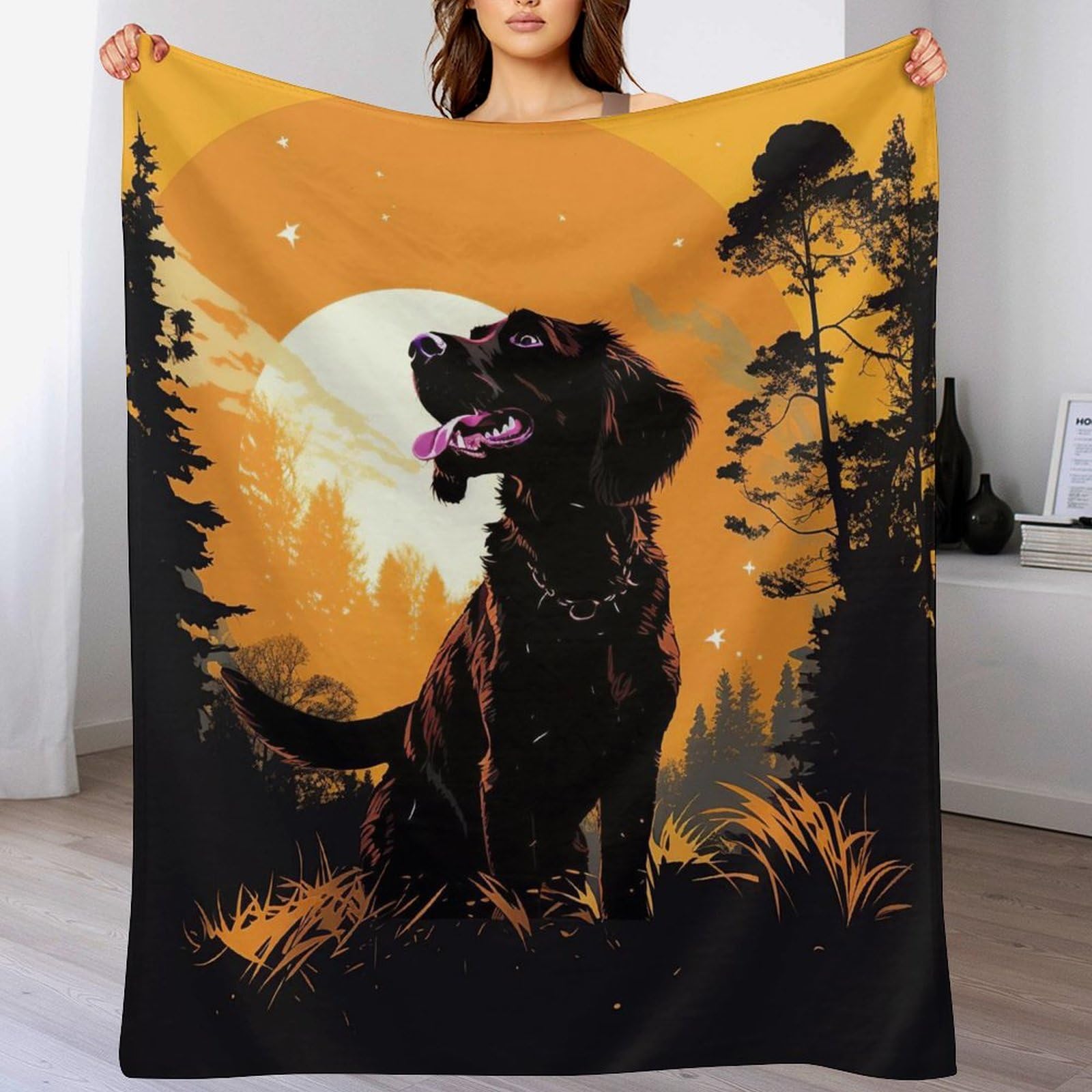 Couverture cute chien en flanelle 180x200 pour des moments cocooning sur votre canapé