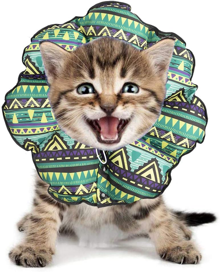 Adjustable Cat Recovery Collar Cat Cone After Surgery, Elizabethan Collars Protective Cone,Soft Edge Anti-Bite/Lick Head Wound Healing for Pets Cat Small Dogs Kitten,9,S